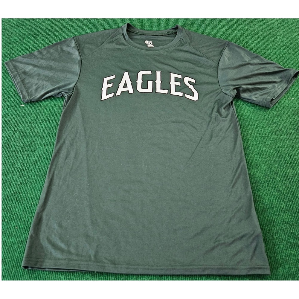 Badger Sport Eagles‎ Short Sleeve T Shirt Green Adult Small Athletic Performance